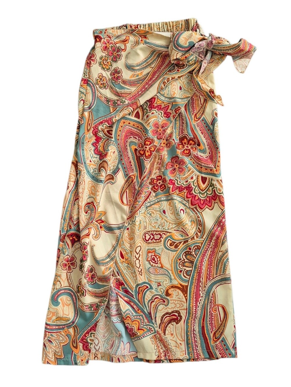 2/$15 Paisley Faux Wrap Maxi Skirt